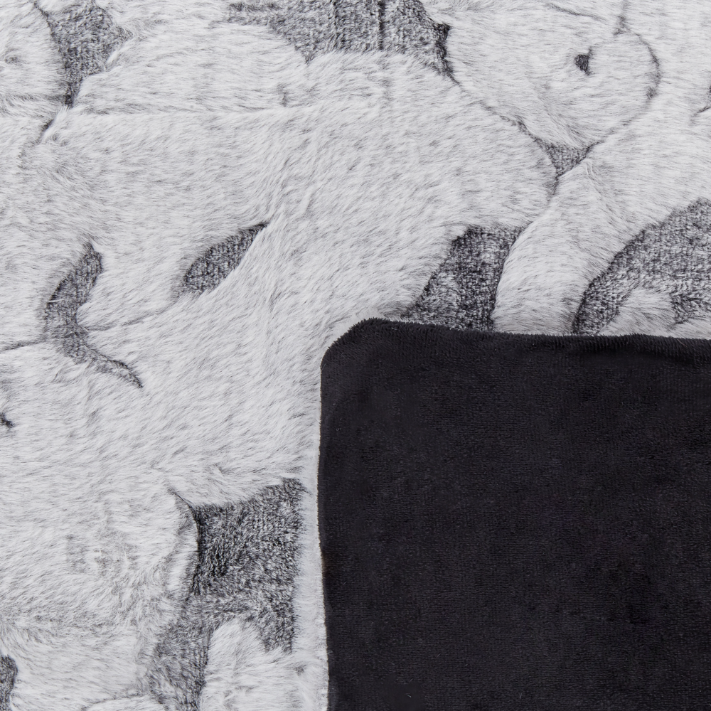 Coperta in poliestere grigio chiaro 150 x 220 cm morbido copriletto in pelliccia motivo floreale decorativo plaid