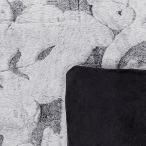 Coperta in poliestere grigio chiaro 150 x 220 cm morbido copriletto in pelliccia motivo floreale decorativo plaid