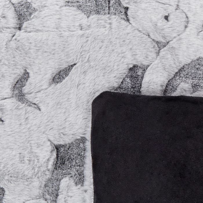 Coperta in poliestere grigio chiaro 150 x 220 cm morbido copriletto in pelliccia motivo floreale decorativo plaid