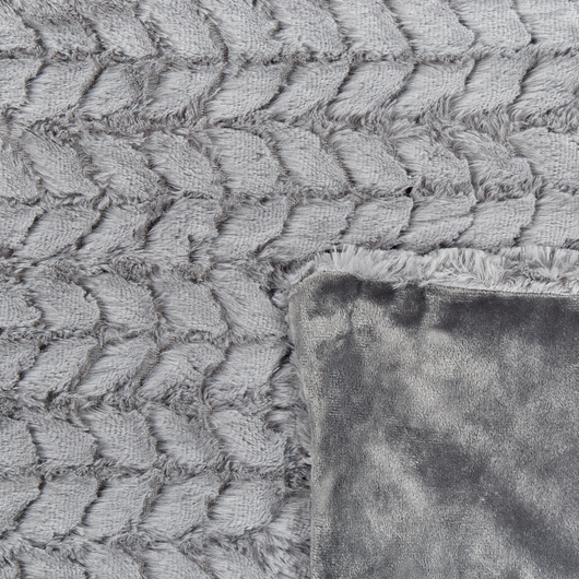Coperta in poliestere grigio chiaro 150 x 220 cm copriletto decorativo in morbida pelliccia plaid