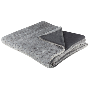 Coperta in poliestere grigio chiaro 200 x 220 cm copriletto decorativo in morbida pelliccia plaid