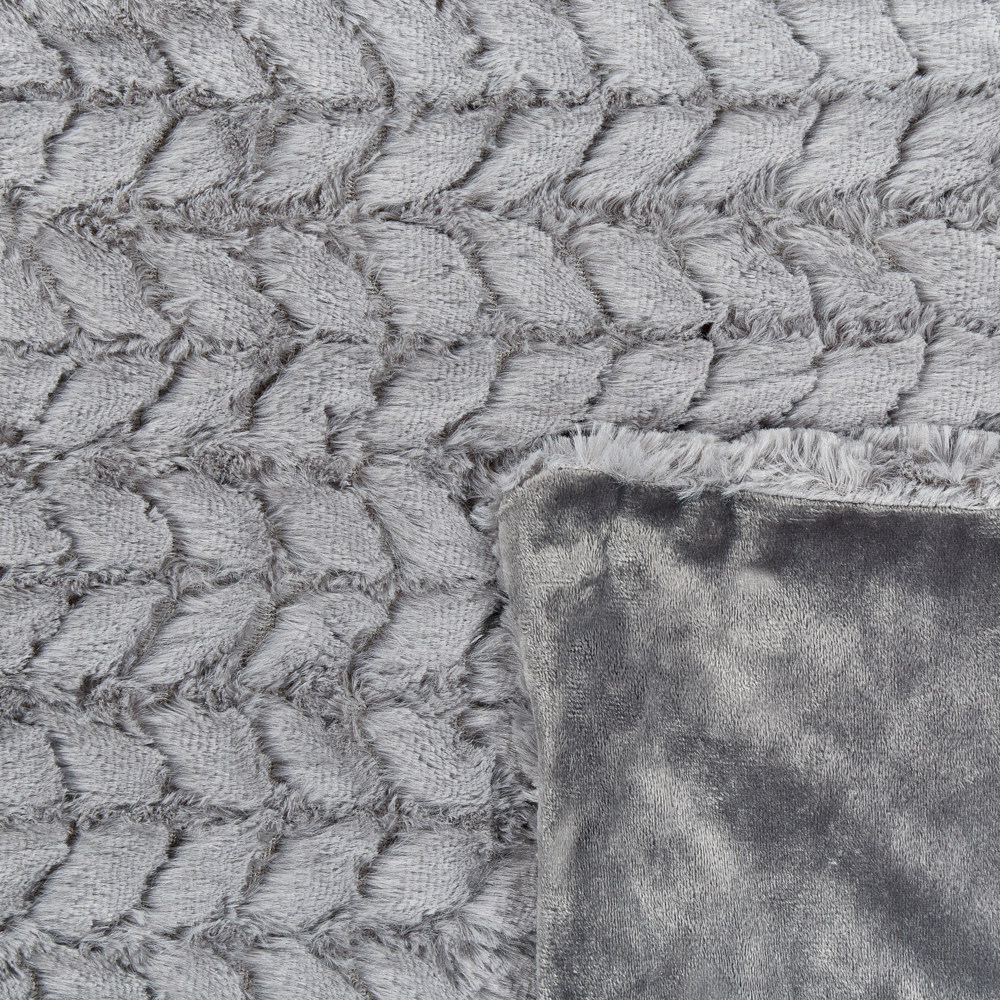 Coperta in poliestere grigio chiaro 200 x 220 cm copriletto decorativo in morbida pelliccia plaid