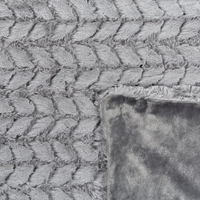 Coperta in poliestere grigio chiaro 200 x 220 cm copriletto decorativo in morbida pelliccia plaid