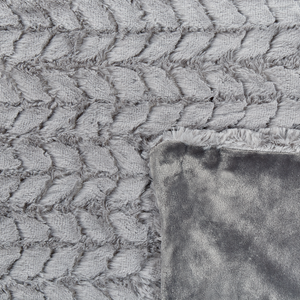 Coperta in poliestere grigio chiaro 200 x 220 cm copriletto decorativo in morbida pelliccia plaid