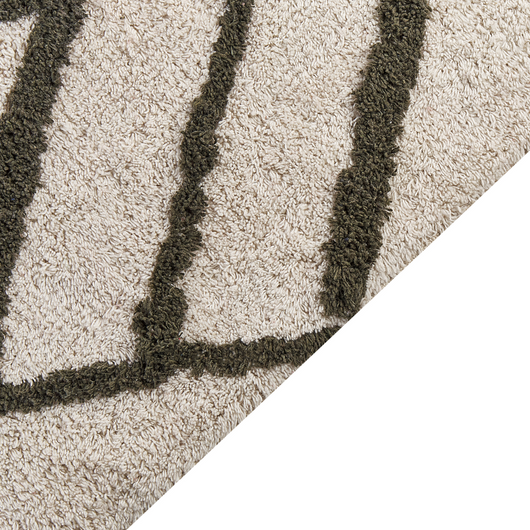 Tappeto in cotone bianco e verde motivo a geometrico 160 x 230 cm camera da letto soggiorno ingresso