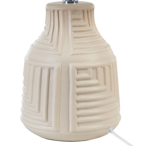Lampada da tavolo in ceramica lino beige bianco base 42 cm paralume in tessuto scrivania classica