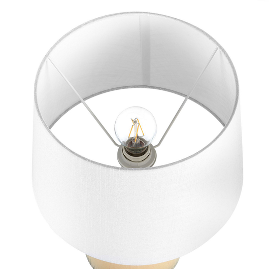 Lampada da tavolo in ceramica lino multicolore base 54 cm paralume in tessuto scrivania moderna