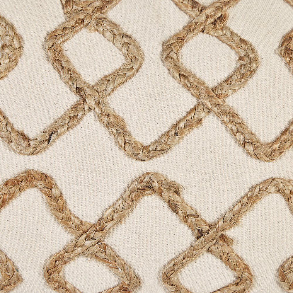 Set di 2 cuscini in cotone beige 30 x 50 cm motivo geometrico con nappe