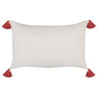 Set di 2 cuscini in cotone bianco bordeaux rosso 30 x 50 cm imbottitura orientale motivo geometrico fatto a mano