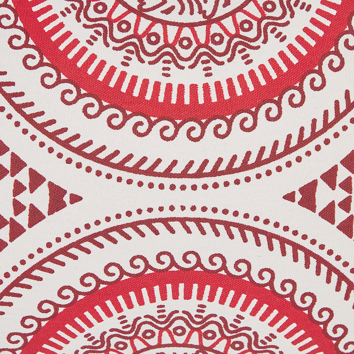 Set di 2 cuscini in cotone bianco bordeaux rosso 30 x 50 cm imbottitura orientale motivo geometrico fatto a mano
