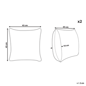 Set di 2 cuscini decorativi juta beige 45 x 45 cm federa boho intrecciata tinta unita