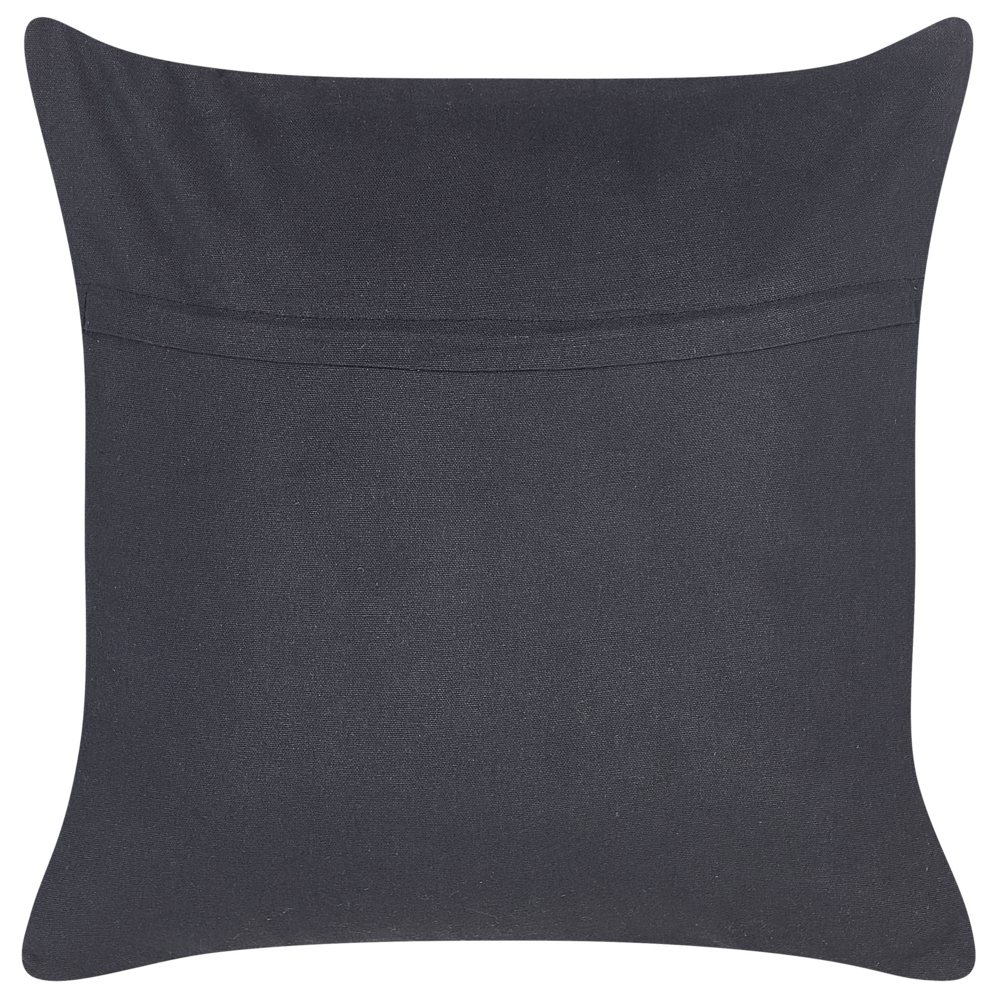 Cuscino decorativo juta beige 45 x 45 cm federa boho intrecciata tinta unita