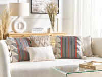 Cuscino in cotone grigio nero bianco arancione 45 x 45 cm motivo chevron nappe boho