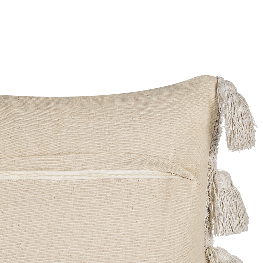 Cuscino in cotone grigio nero bianco arancione 45 x 45 cm motivo chevron nappe boho