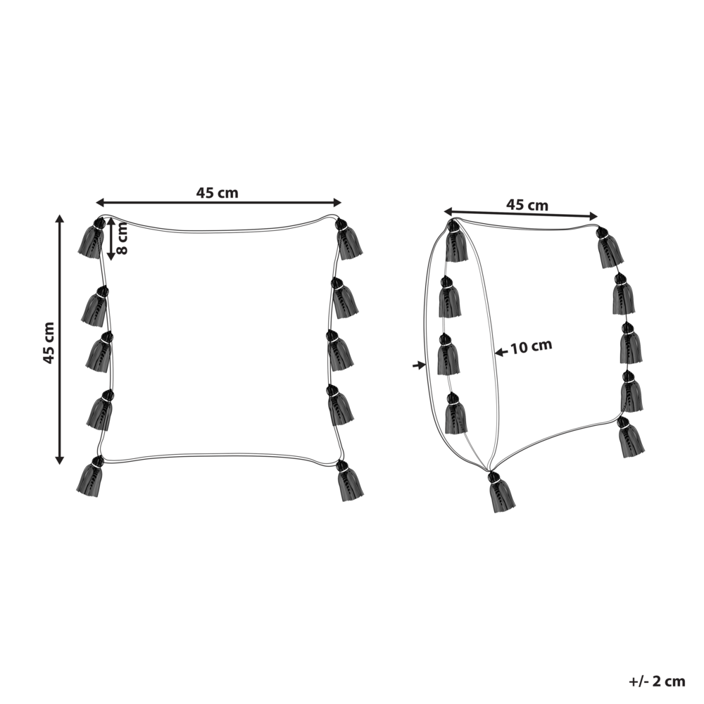 Cuscino in cotone grigio nero bianco arancione 45 x 45 cm motivo chevron nappe boho