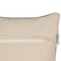 Cuscino decorativo in cotone bianco e grigio 45 x 45 cm con nappe Boho Retro Decor Accessori