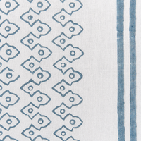 Cuscino cotone bianco e blu scuro 45 x 45 cm stampa a blocchi soggiorno camera da letto