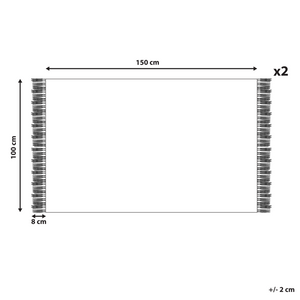 Set di 2 asciugamani bagno in spugna di cotone beige con nappe decorative