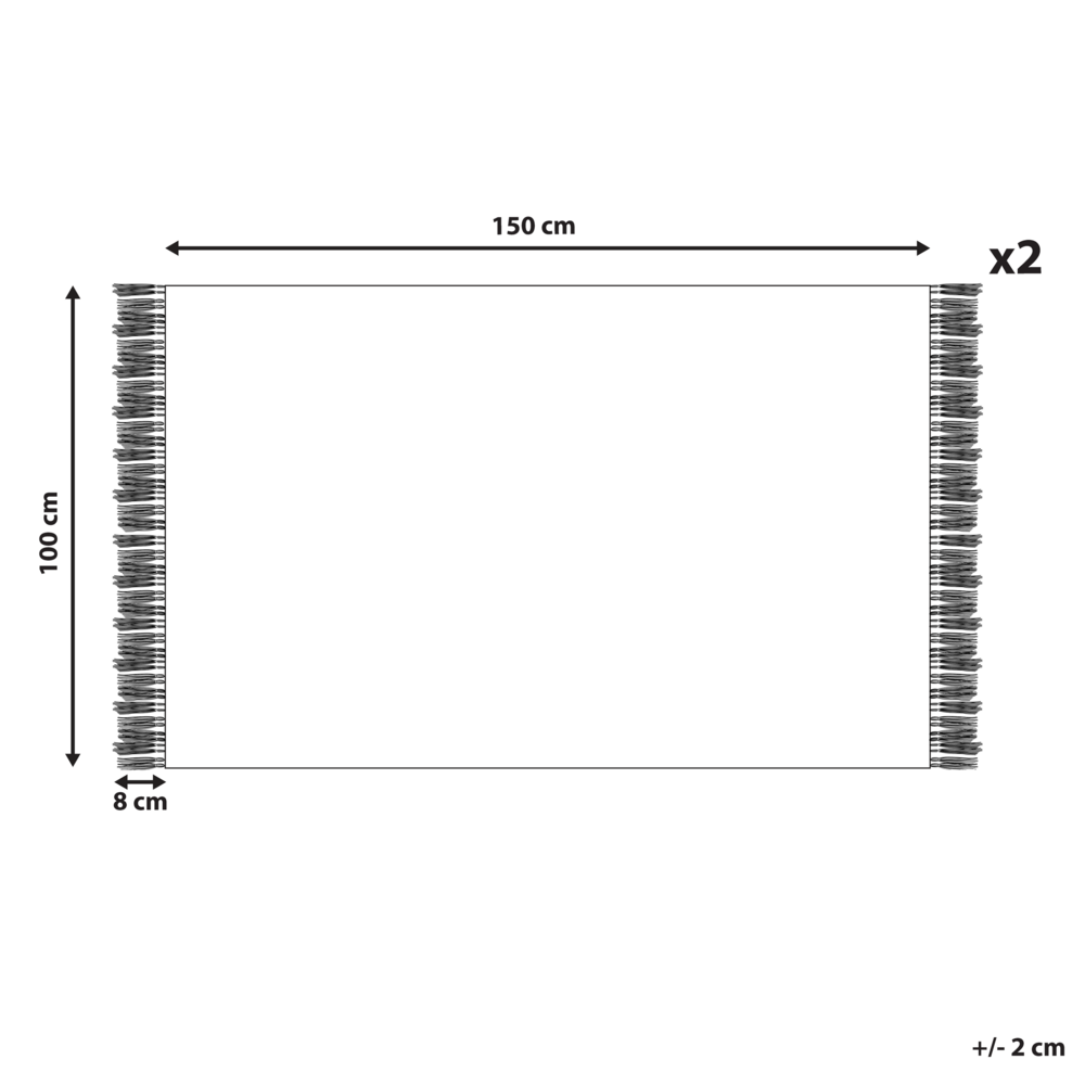Set di 2 asciugamani bagno in spugna di cotone blu marino con nappe decorative