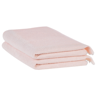 Set di 2 asciugamani bagno in spugna di cotone rosa pastello con nappe decorative
