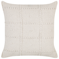 Cuscino decorativo in cotone beige 45 x 45 cm Motivo geometrico Boho Design Cuscino da lancio