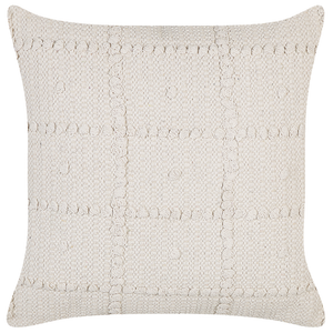 Cuscino decorativo in cotone beige 45 x 45 cm Motivo geometrico Boho Design Cuscino da lancio