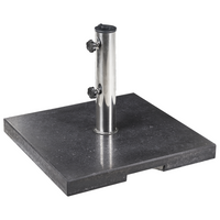 Base per ombrellone in granito color nero 45 x 45 cm terrazzo giardino esterno metallo robusto