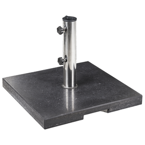 Base per ombrellone in granito color nero 45 x 45 cm terrazzo giardino esterno metallo robusto
