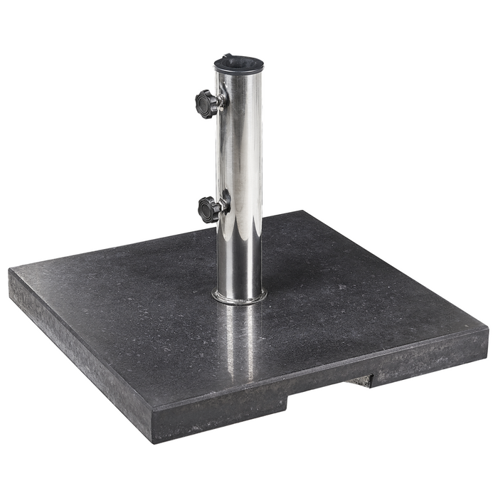 Base per ombrellone in granito color nero 45 x 45 cm terrazzo giardino esterno metallo robusto