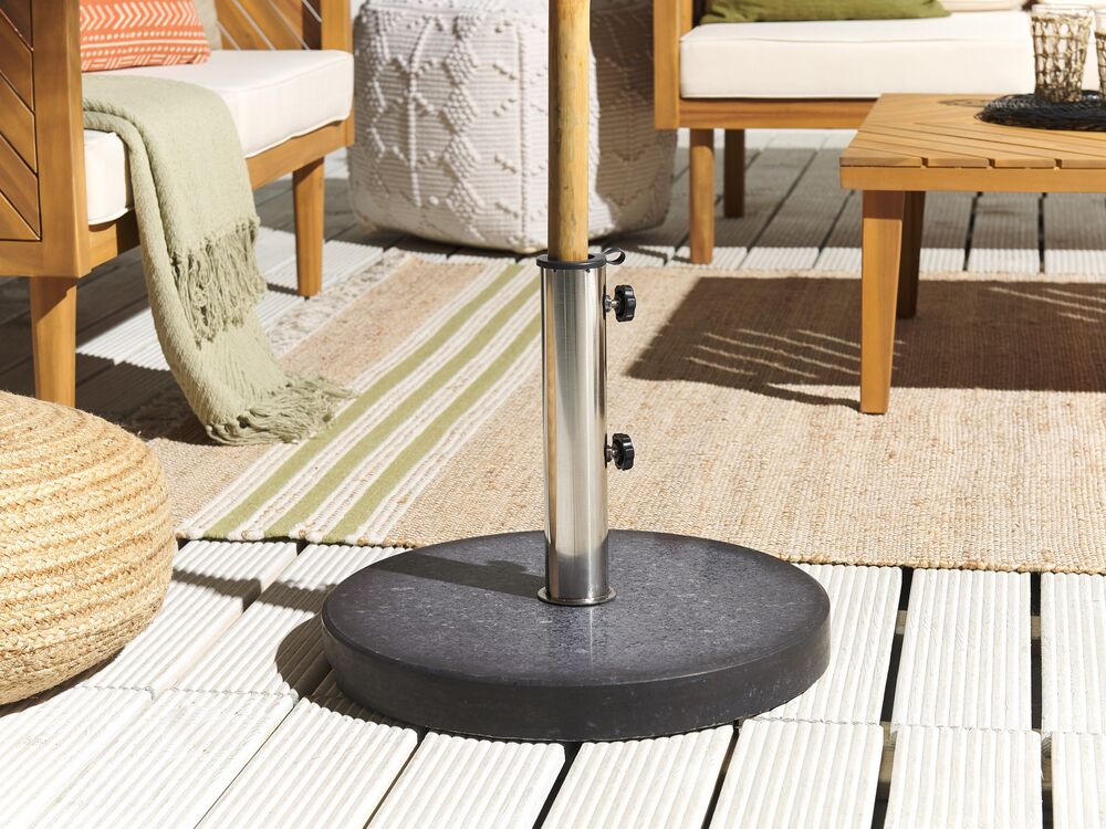 Base per ombrellone in granito color nero 45 cm terrazzo giardino esterno metallo robusto