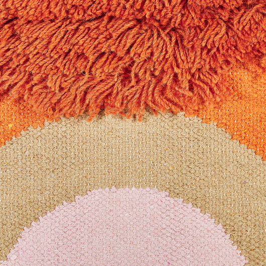 Decorazione da parete fatta a mano cotone e lana arancione e multicolore soggiorno camera da letto