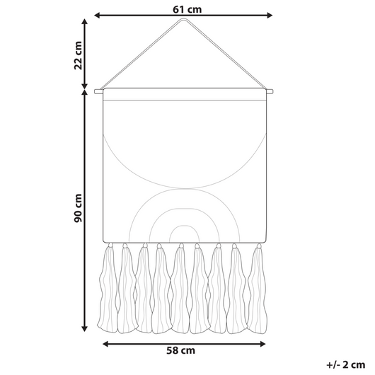 Decorazione da parete fatta a mano cotone e lana arancione e multicolore soggiorno camera da letto