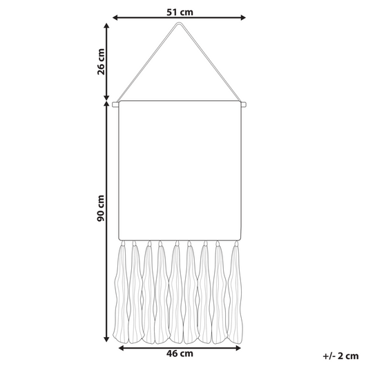 Decorazione da parete cotone beige e multicolore mano con nappe motivo geometrico stile boho soggiorno camera da letto