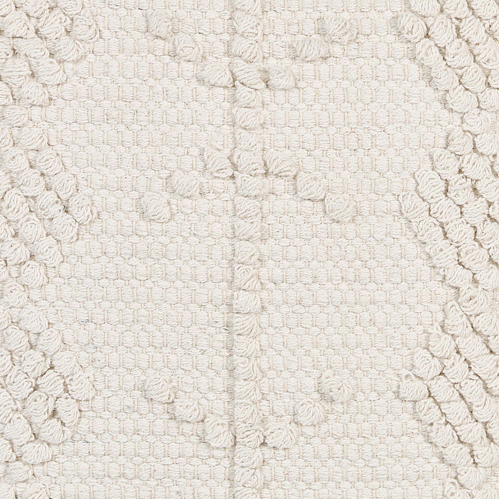 Pouf cotone bianco con motivo decorativo 40 x 40 cm stile boho soggiorno camera da letto