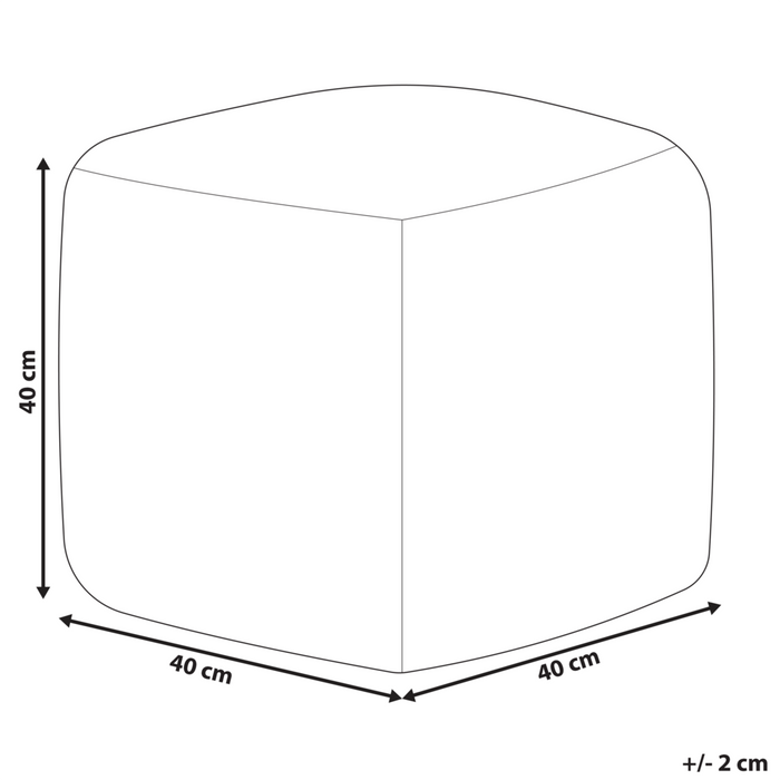 Pouf cotone e poliestere bianco e grigio 40 x 40 cm stile boho soggiorno camera da letto