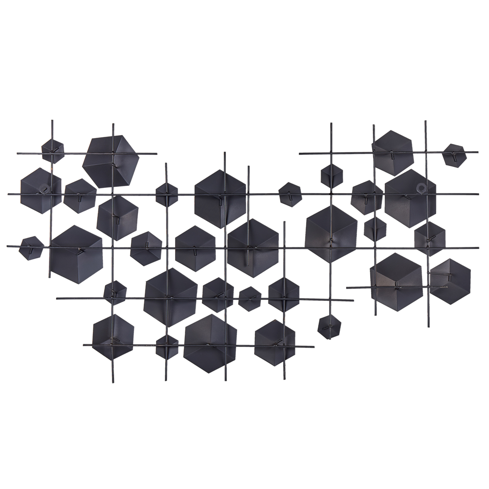 Decorazione da parete in metallo dorato 89 x 45 cm cubi geometrici camera da letto zona giorno