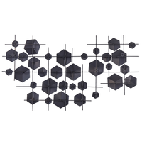 Decorazione da parete in metallo dorato 89 x 45 cm cubi geometrici camera da letto zona giorno