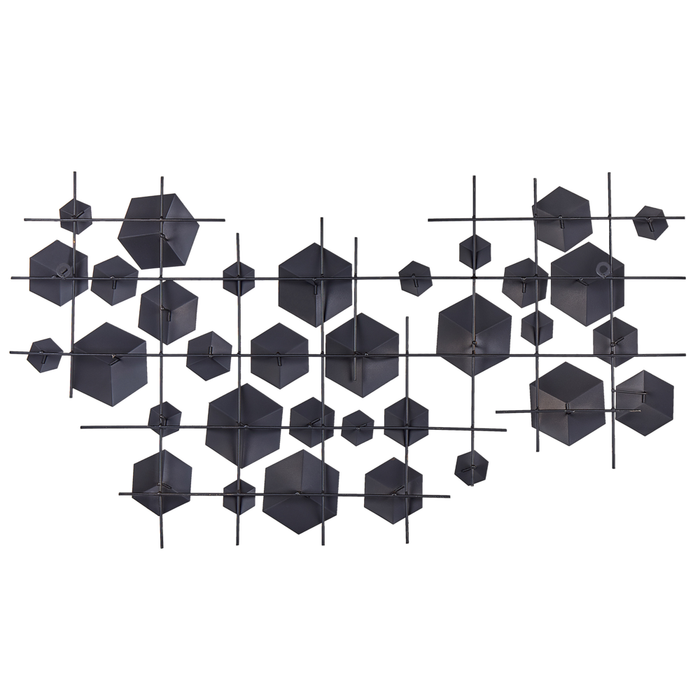 Decorazione da parete in metallo dorato 89 x 45 cm cubi geometrici camera da letto zona giorno