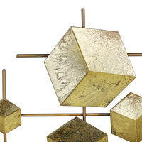 Decorazione da parete in metallo dorato 89 x 45 cm cubi geometrici camera da letto zona giorno