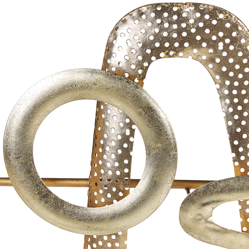 Decorazione murale in metallo dorato 90 x 50 cm motivo astratto geometrico soggiorno camera da letto