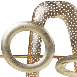 Decorazione murale in metallo dorato 90 x 50 cm motivo astratto geometrico soggiorno camera da letto