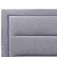 Letto matrimoniale in velluto con contenitore grigio scuro 180 x 200 cm design moderno imbottito con testiera ottomana