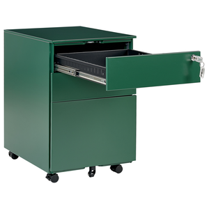 Classificatore in Metallo Verde 3 Cassetti e Ruote Chiudibile a Chiave