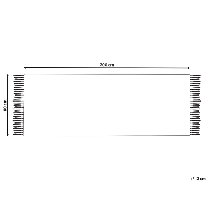 Tappeto in cotone con nappe di colore beige e blu 80 x 200 cm soggiorno camera da letto
