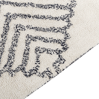 Tappeto in cotone con nappe di colore bianco e nero 80 x 150 cm soggiorno camera da letto