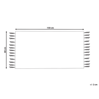 Tappeto in cotone con nappe di colore bianco e nero 80 x 150 cm soggiorno camera da letto