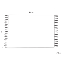 Tappeto in cotone con nappe di colore bianco e nero 140 x 200 cm soggiorno camera da letto