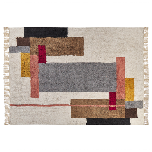 Tappeto in cotone nappe multicolore 160 x 230 cm soggiorno camera da letto