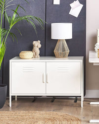 Credenza a 2 ante in acciaio bianco Mobili per ufficio a casa Ripiani per gambe Design industriale