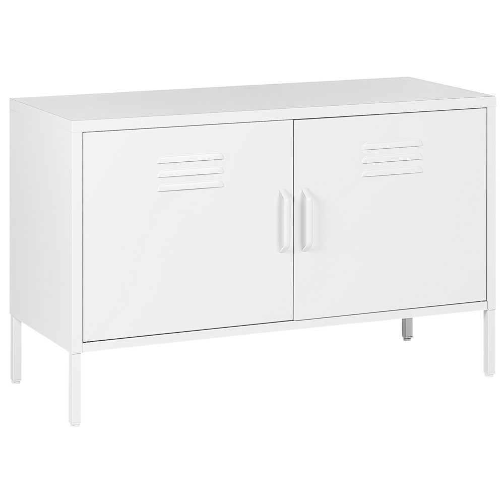 Credenza a 2 ante in acciaio bianco Mobili per ufficio a casa Ripiani per gambe Design industriale